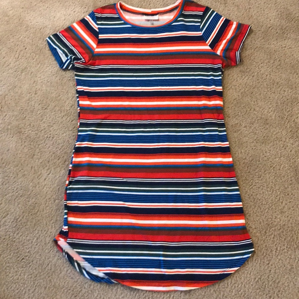 Multicolored striped dress
